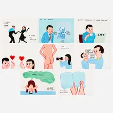 Joan Cornellà x David Shrigley, VOTE (horizontal), 2022, screenprint in colors