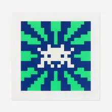 Sunset (Blue and Green) by Invader, 2018, screenprint in colors with embossing, sold Apr 2023
