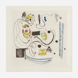 Hilla Rebay, Abstract Composition, etching and aquatint in colors