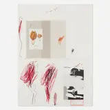 Cy Twombly, Natural History, Part I, No. IX (from the Natural History Part I Mushrooms portfolio), 1978, lithograph in colors, grano-lithograph, collotype, photochrome, paper collage and crayon on Rives Couronne
