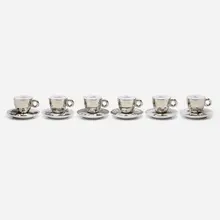 Cappuccino cups and saucers by William Kentridge, 2008, glazed ceramic, sold Apr 2023