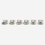 William Kentridge, Cappuccino cups and saucers, 2008, glazed ceramic