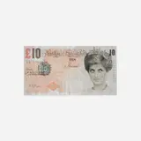 Banksy, Di-Faced Tenner, 10 GBP Note, 2004, offset lithograph in colors