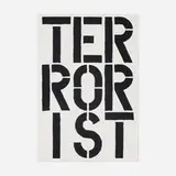 Christopher Wool, Terrorist (page from Black Book), 1989, screenprint in ink