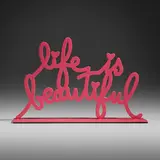 Thierry Guetta, Life is Beautiful III (Pink), 2022, enameled steel