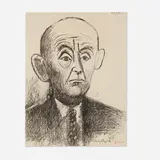 Portrait of D.H. Kahnweiler I by Pablo Picasso, 1957, lithograph on Arches, sold Apr 2023