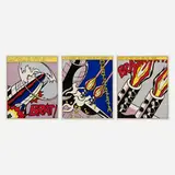 Roy Lichtenstein, As I Opened Fire posters (triptych), offset lithograph in colors