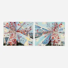 Divided Sight (diptych) by Barnaby Furnas, 2001, watercolor on paper, sold Mar 2025