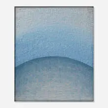 Mimi Jung, 091917 Blue Ellipses, 2020, mohair, cotton and aluminum over panel in artist's frame