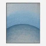 Mimi Jung, 091917 Blue Ellipses, 2020, mohair, cotton and aluminum over panel in artist's frame