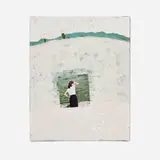 Young Boo Lee, Voyage en Chine - Paysage, 1997, acrylic and collage on linen