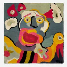 Karel Appel, Flying in Blue Sky (Tapestry), 1977, hand-knotted wool and silk
