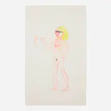 Aurel Schmidt, Self Portrait, 2013, pastel on paper