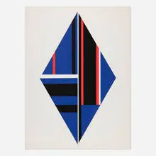Ilya Bolotowsky, Blue Diamond (from the 1776 USA 1976: Bicentennial Prints portfolio), 1975, screenprint in colors on Arches