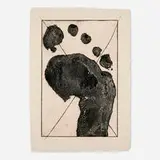 Jonathan Borofsky, Half Foot Etching with Black Cross, 1992, photoetching and drypoint on Meirat Velasquez handmade Gemini cream