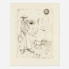 William T. Wiley, Seasonal Gate, 1975, etching and lithograph