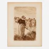 Camille Pissarro, Les faneuses (from Théodore Duret's Histoire des peintres impressionistes), 1890, etching