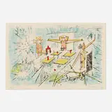 Roberto Sebastian Matta, Les quatre observateurs ou l'objet du dialogue, 1957, lithograph in colors