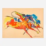 LeRoy Neiman, Into the Turn, 1971, lithograph in colors on Arches