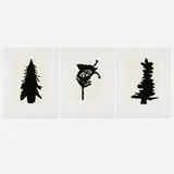Donald Baechler, Three works from the Flowers and Trees (for Klaus Wittman) portfolio