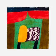 Chamba by Carol Summers, 1980, woodcut in colors, sold Mar 2025