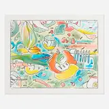 Peter Max, Flower Abstract, 1980, lithograph in colors