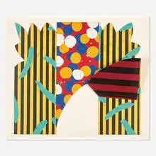 Jay Phillips, Hancock Park (from the Serrano Suite), 1981, screenprint in colors on paperboard structure in artist's frame