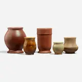 Collection of five vessels by Alexander W. Robertson and Roblin Pottery, sold Mar 2023