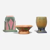 Collection of three Futura pieces by Roseville Pottery, sold Mar 2023