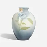 Constance Baker for Rookwood Pottery, Iris Glaze vase with pansies