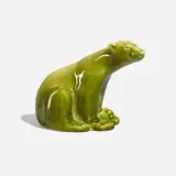 Louise Abel for Rookwood Pottery, Aventurine Glaze production polar bear paperweight