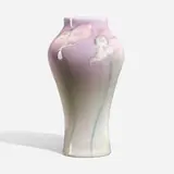 John Dee Wareham for Rookwood Pottery, Iris Glaze vase with poppies