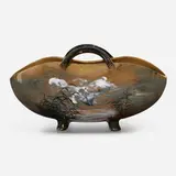 Limoges style basket with swallows and grass by Albert A. Humphreys for Rookwood Pottery, sold Mar 2023
