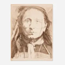 Barbara Sandler, Short Bull (from the 1776 USA 1976: Bicentennial Prints portfolio), lithograph on Arches