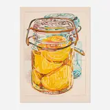 Janet Fish, Preserved Peaches (from the 1776 USA 1976: Bicentennial Prints portfolio), lithograph in colors on Arches