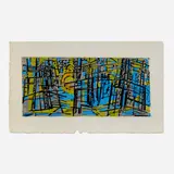 Werner Drewes, Blue Forest (No. 202), 1961, woodcut in colors