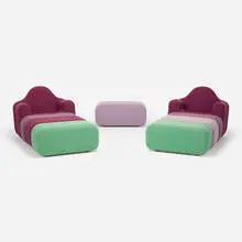 Pierre Charpin, Slice modular seating unit, 1998, upholstery, plastic