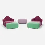 Pierre Charpin, Slice modular seating unit, 1998, upholstery, plastic
