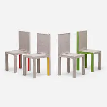 Dining chairs, set of four by Reed and Delphine Krakoff, 2014, felt over wood, sold Jan 2022