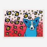 I See You, You See Me (Split-font) by George Rodrigue, 1993, screenprint in colors, sold Jan 2022