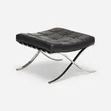 Barcelona ottoman by Ludwig Mies van der Rohe, leather, stainless steel, sold Jan 2022