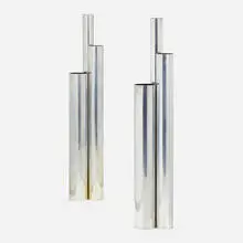 Pat Hoffman, Triad floor lamps, pair, c. 1970, anodized aluminum