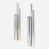 Pat Hoffman, Triad floor lamps, pair, c. 1970, anodized aluminum