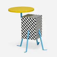 Michele de Lucchi, Kristall occasional table, 1981, enameled steel, laminate