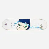 Nara X Murakami skateboard deck by Yoshitomo Nara and Takashi Murakami, 2001, acrylic, transfer-printed plywood, sold Jan 2022