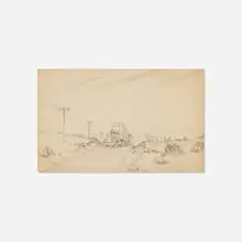 Visit the Snake Pit Alive by William T. Wiley, 1975, graphite and ink on matboard, sold Jan 2022