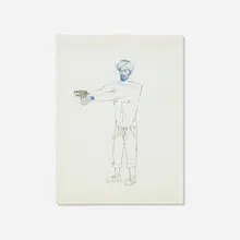 Máximo González, Untitled (Man), 2007, cut-out currency mounted on paper