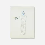 Máximo González, Untitled (Man), 2007, cut-out currency mounted on paper