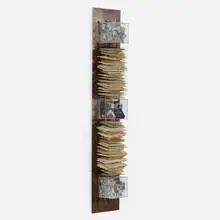 Carlos Gallardo, Desde Lejos II, 1996, steel, acrylic, polaroid camera, envelopes, photos, wax