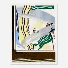 Roy Lichtenstein, Painting in a Gold Frame (from the Paintings Series), 1984, woodcut, lithograph and screenprint in colors with collage on Arches 88